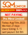 Pro Mine Limited HYIP Status Button