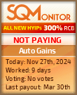 Auto Gains HYIP Status Button