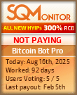 Bitcoin Bot Pro HYIP Status Button