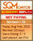 AdvGain LTD HYIP Status Button