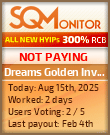 Dreams Golden Investment Project Status Button