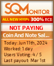 Coin And Note Sales Limited HYIP Status Button