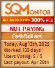 CashDollars HYIP Status Button