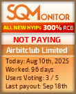 Airbitclub Limited HYIP Status Button