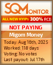 Migom Money HYIP Status Button