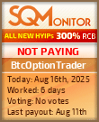 BtcOptionTrader HYIP Status Button