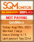 GoldWarz HYIP Status Button