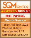 Macro-Finance HYIP Status Button