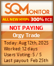 Orgy Trade HYIP Status Button