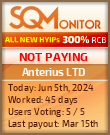 Anterius LTD HYIP Status Button