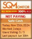 Safe-Cash HYIP Status Button