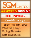 Cry-Miner.xyz HYIP Status Button