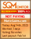 MaticGains.com Project Status Button