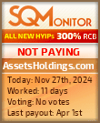 AssetsHoldings.com HYIP Status Button