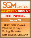 Super70 HYIP Status Button