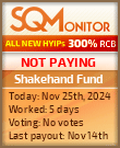 Shakehand Fund HYIP Status Button