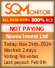 Novex Invest Ltd HYIP Status Button