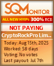 CryptoRockPro Limited Project Status Button