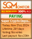 Super Crypto Deposit HYIP Status Button