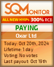 Oxar Ltd HYIP Status Button