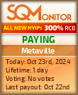 Metaville HYIP Status Button