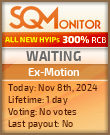 Ex-Motion HYIP Status Button