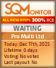 Pro Multi Ltd Project Status Button