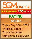 Nexora Project Status Button