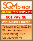 VonOva.Biz Limited HYIP Status Button