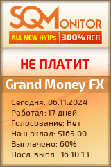 Кнопка Статуса для Инвест-Проекта Grand Money FX