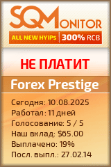 Кнопка Статуса для Инвест-Проекта Forex Prestige