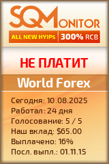 Кнопка Статуса для Инвест-Проекта World Forex