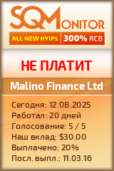 Кнопка Статуса для Инвест-Проекта Malino Finance Ltd