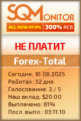 Кнопка Статуса для Инвест-Проекта Forex-Total