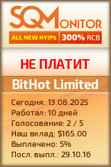Кнопка Статуса для Инвест-Проекта BitHot Limited