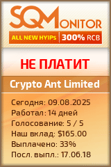 Кнопка Статуса для Инвест-Проекта Crypto Ant Limited