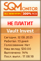 Кнопка Статуса для Инвест-Проекта Vault Invest