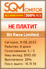 Кнопка Статуса для Инвест-Проекта Bit Rese Limited