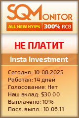 Кнопка Статуса для Инвест-Проекта Insta Investment