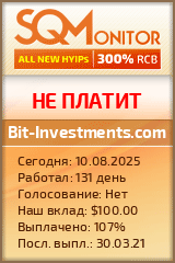 Кнопка Статуса для Инвест-Проекта Bit-Investments.com