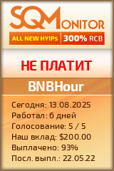 Кнопка Статуса для Инвест-Проекта BNBHour